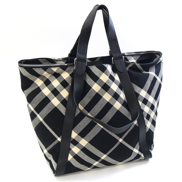 BURBERRY Black Leather Tote Bag - Picture 1 of 6